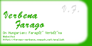 verbena farago business card